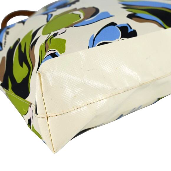 Marni Ivory Multicolor Floral Leather Trimmed Coated Canvas Tote Bag - Picture 5 of 13